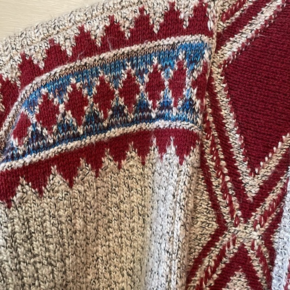 Lucky Brand Southwestern Aztec Long Open Front Cardigan Sweater Size S. - Picture 4 of 10